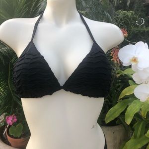 Women’s Solid Black Triangle Bikini Top